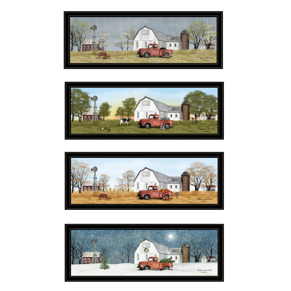 Set Of Four Billy Jacobs Four Seasons Collection VII 3 Black Framed Print Wall Art — view 2
