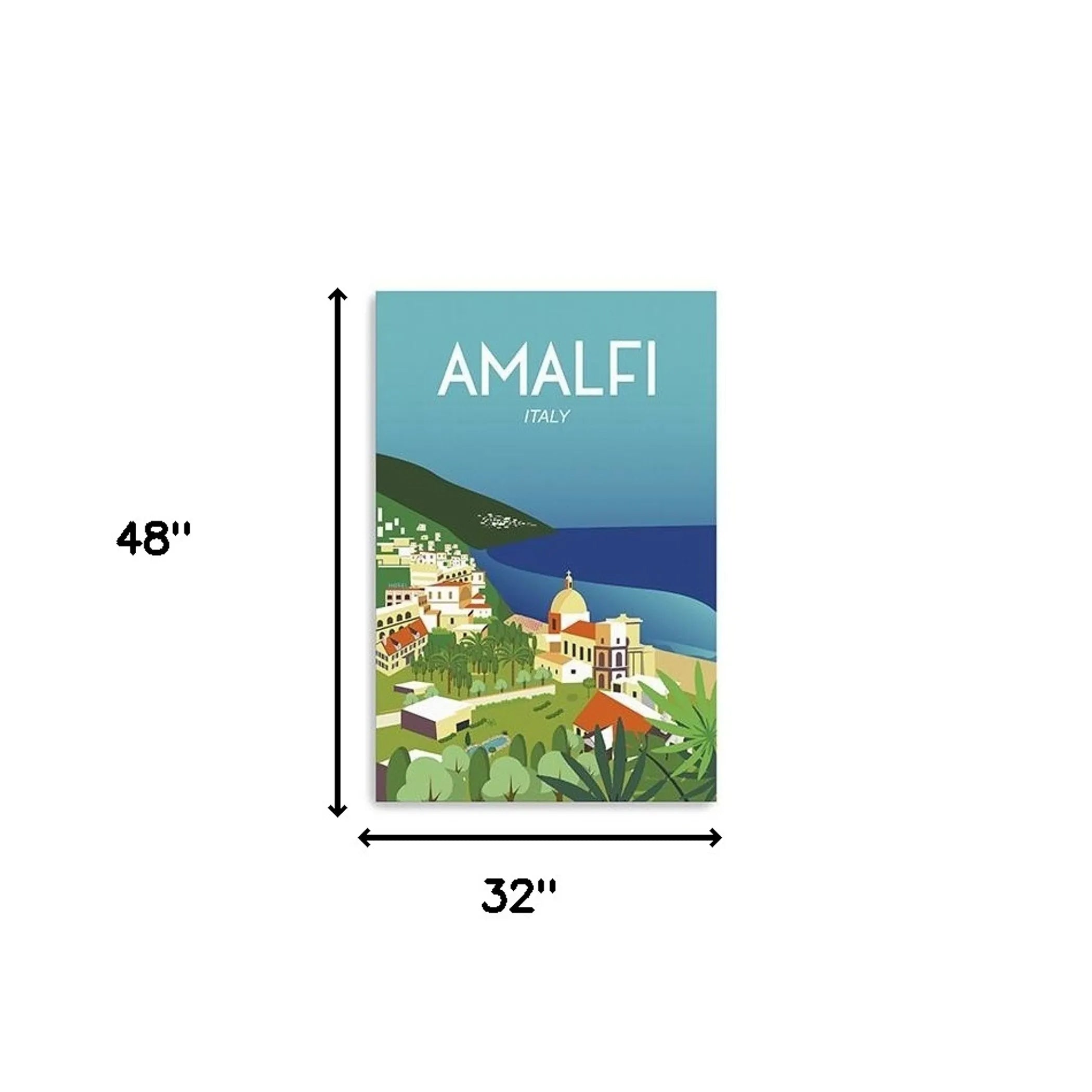 Vibrant Amalfi Coast Unframed Print Wall Art — view 4