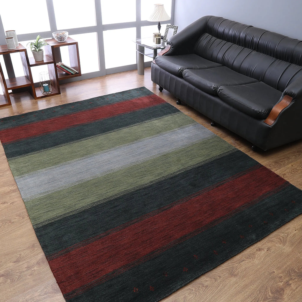Rugsotic Carpets Hand Knotted Loom Wool Area Rug Contemporary