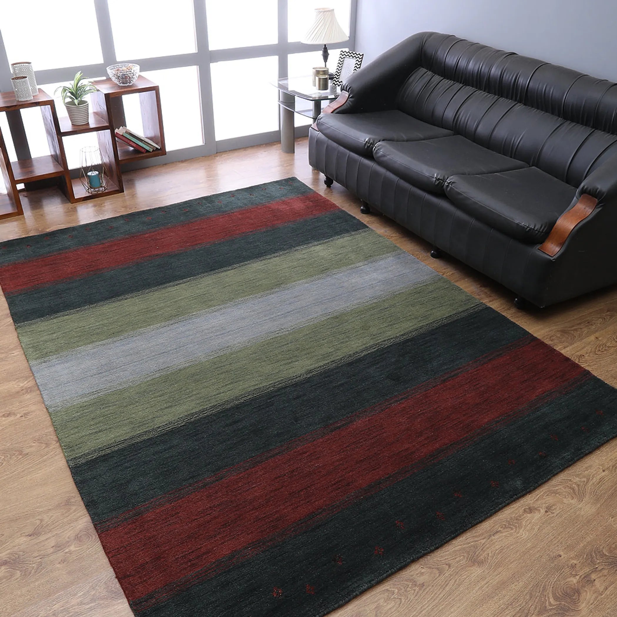Rugsotic Carpets Hand Knotted Loom Wool Area Rug Contemporary