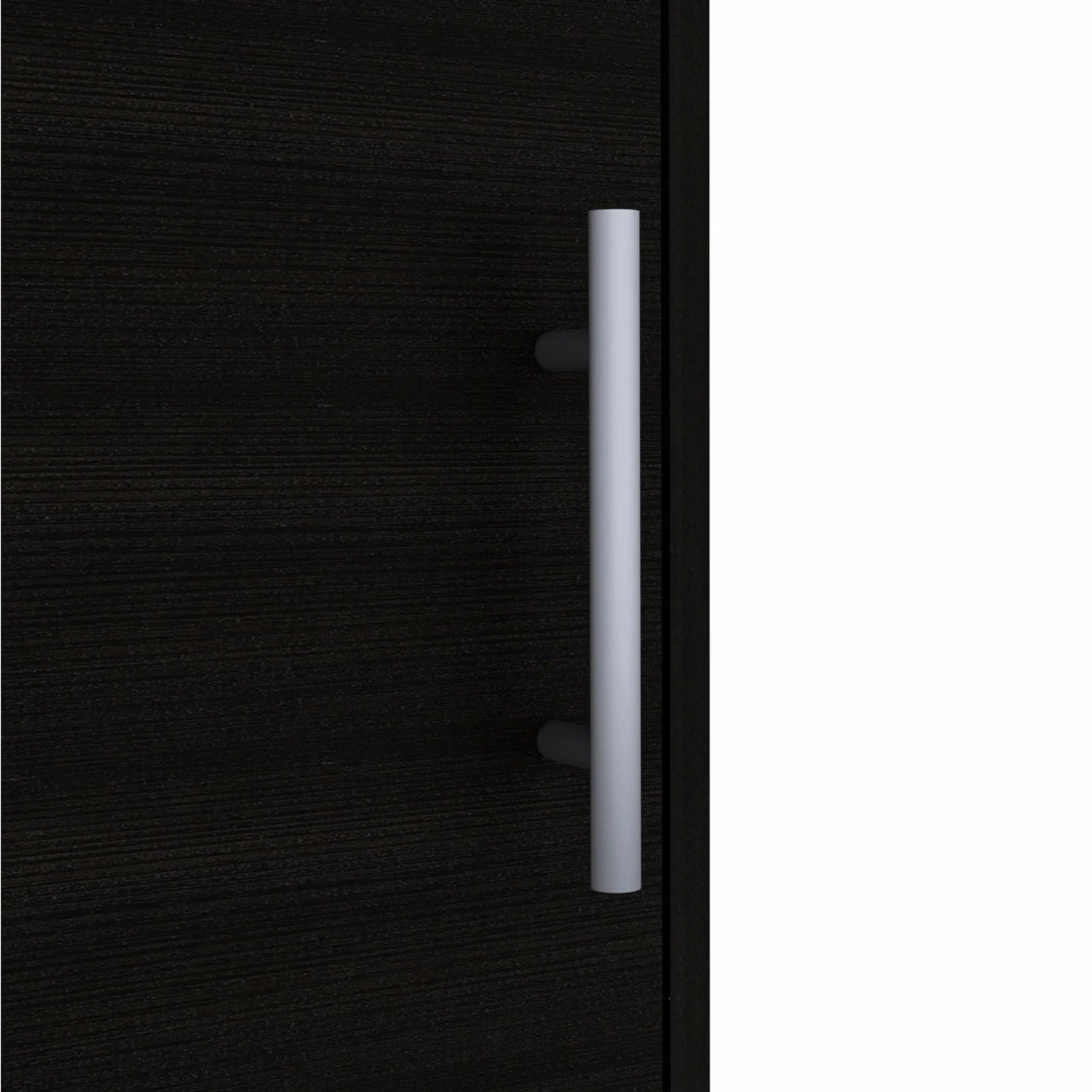 23″ Black One Cabinet Faux Wood Nightstand — view 4