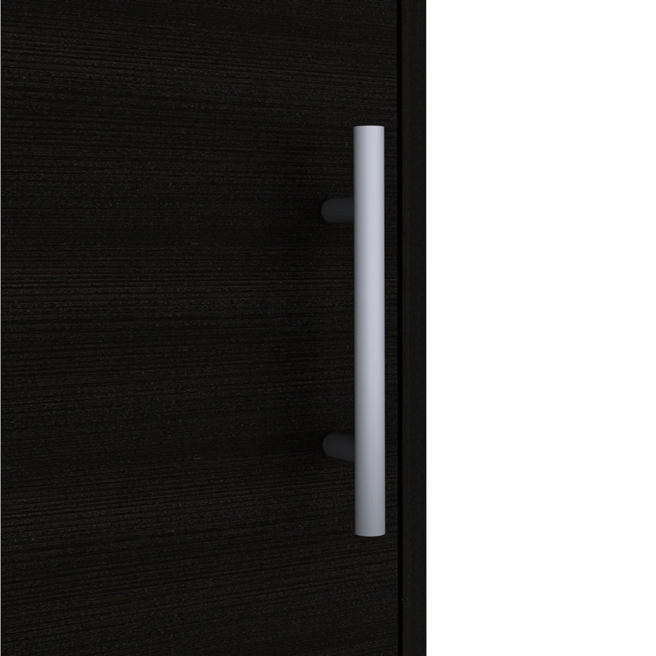 23″ Black One Cabinet Faux Wood Nightstand — view 4