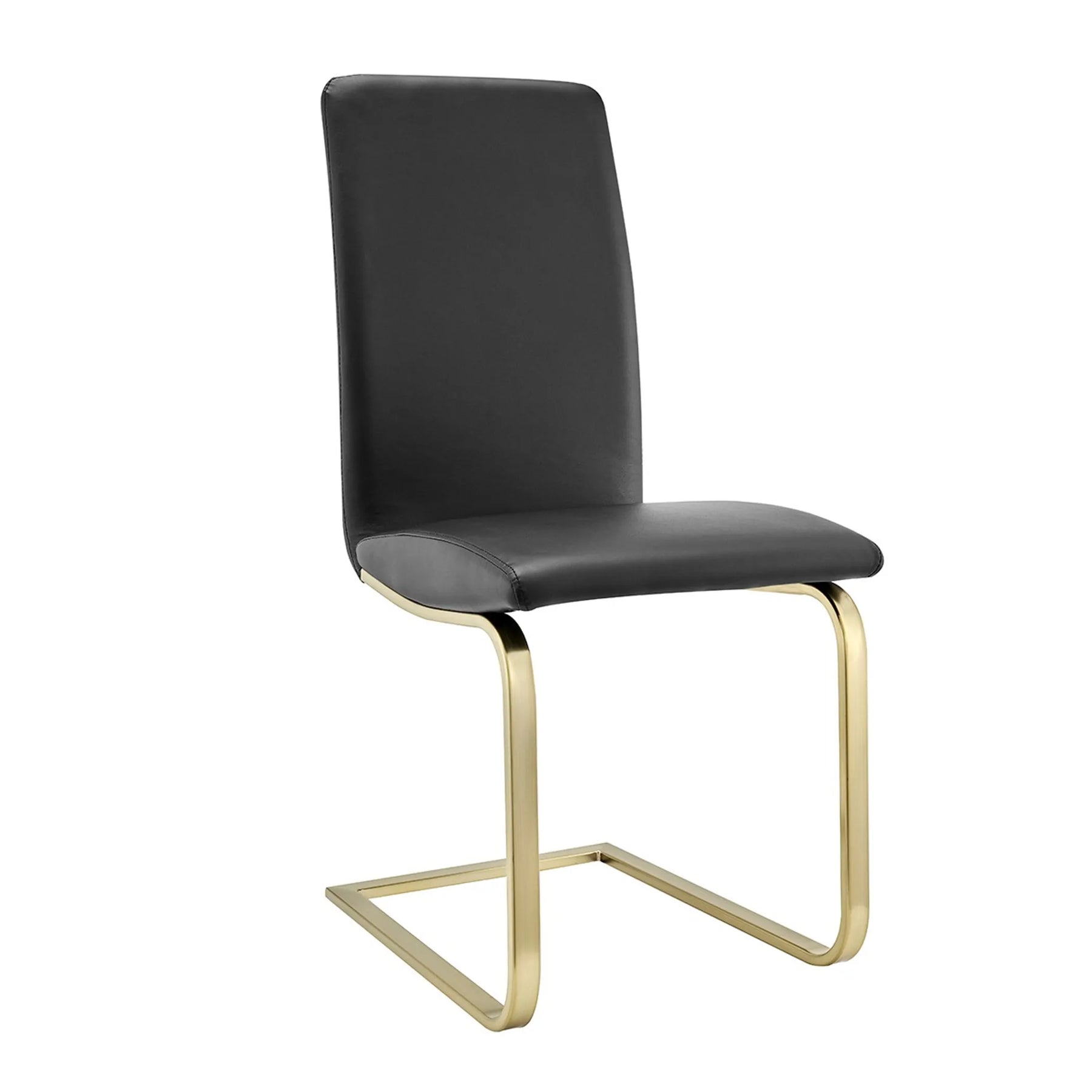 Set of Two Mod Black and Gold Dining Chairs — view 2