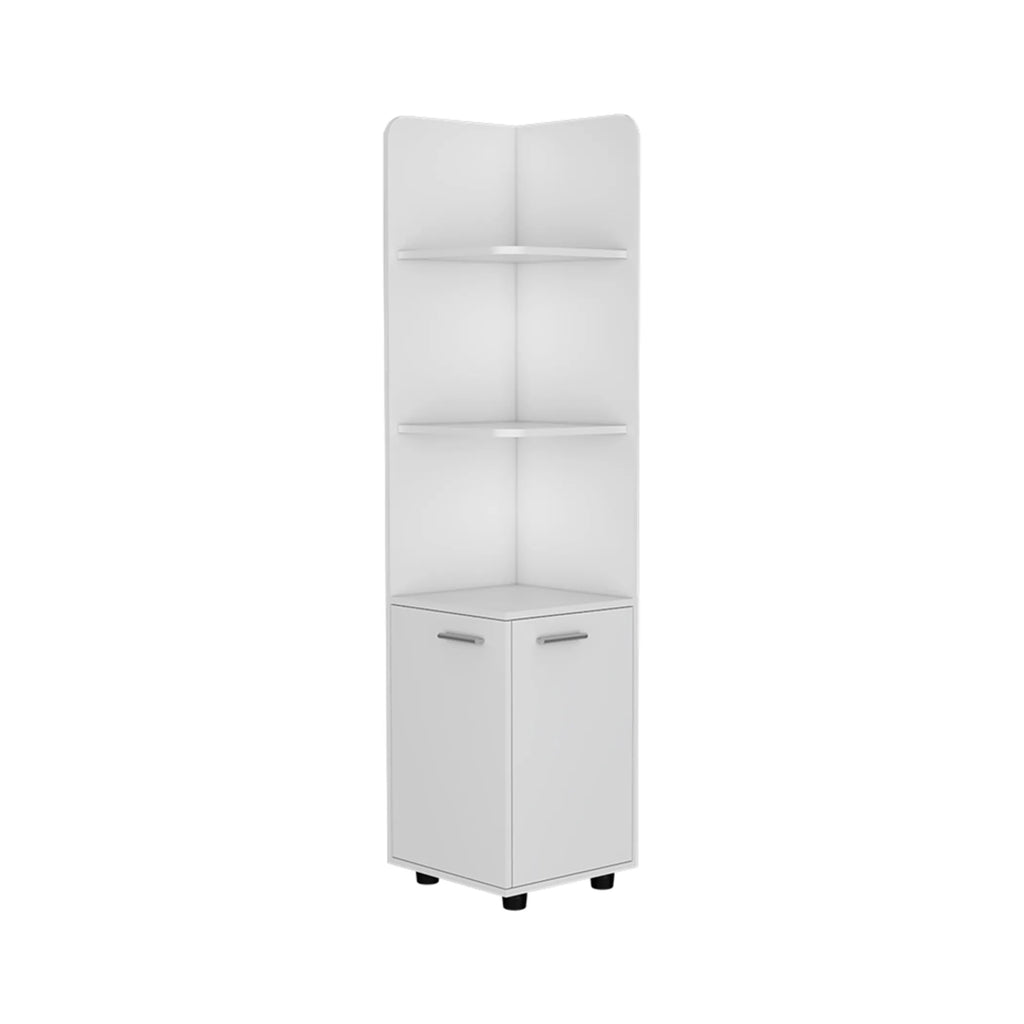 Wood Corner Utility Cabinet With Two Doors — view 2