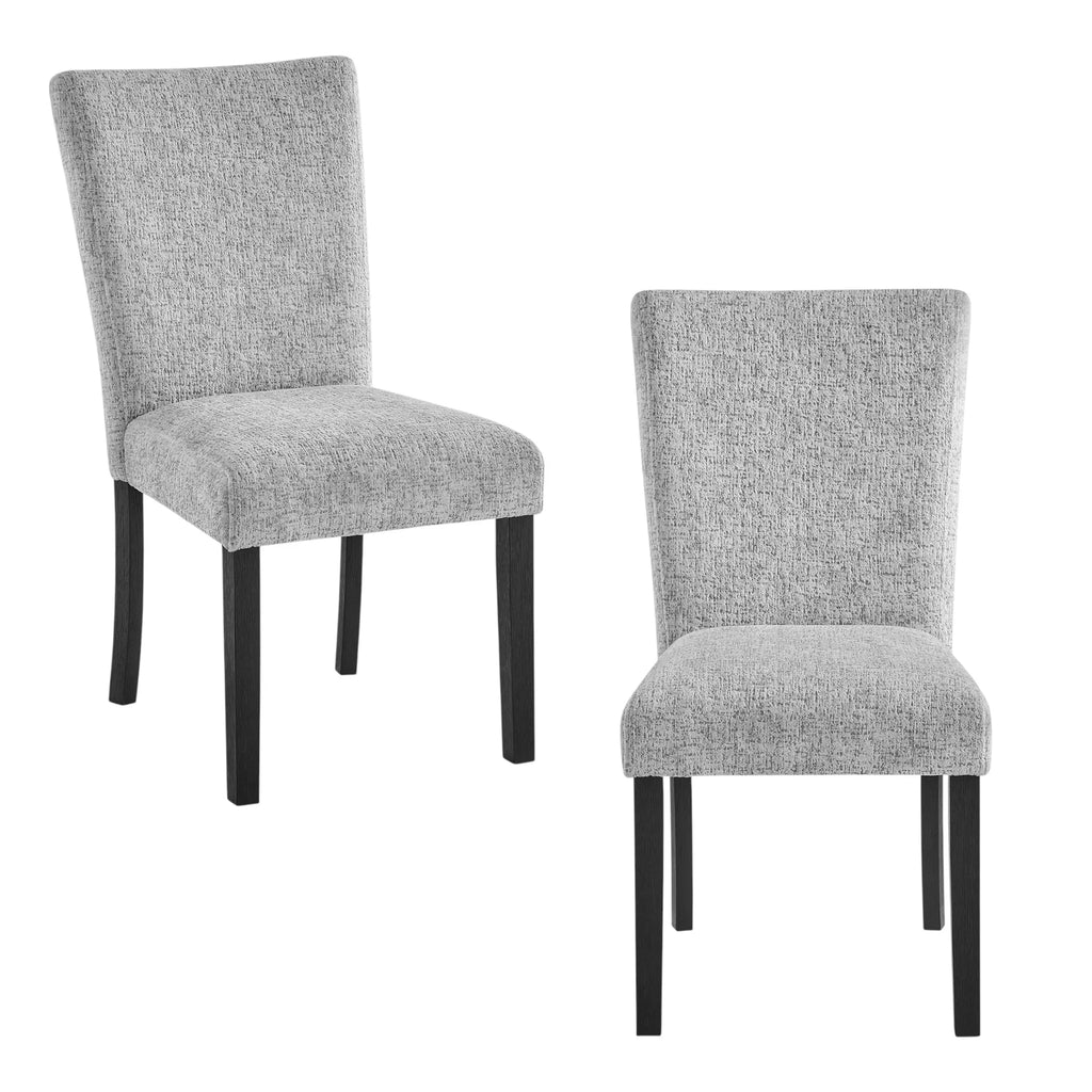 Set of Two Light Upholstered Fabric And Wood Dining Side Chairs — view 2