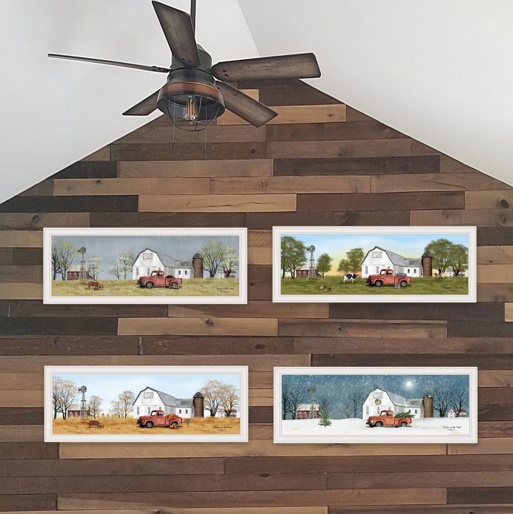 Set Of Four Billy Jacobs Four Seasons Collection VII 1 White Framed Print Wall Art — view 4