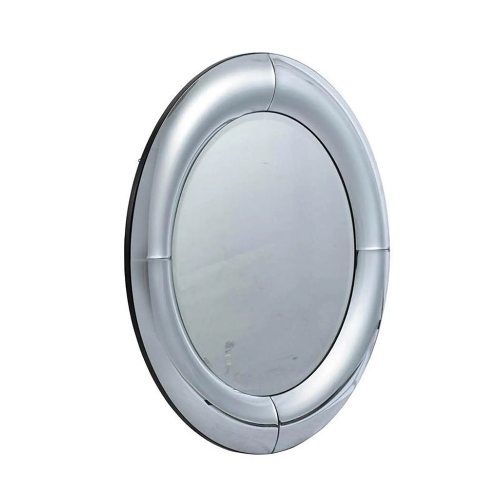 32″ Silver Round Curved Frame Accent Mirror — view 3