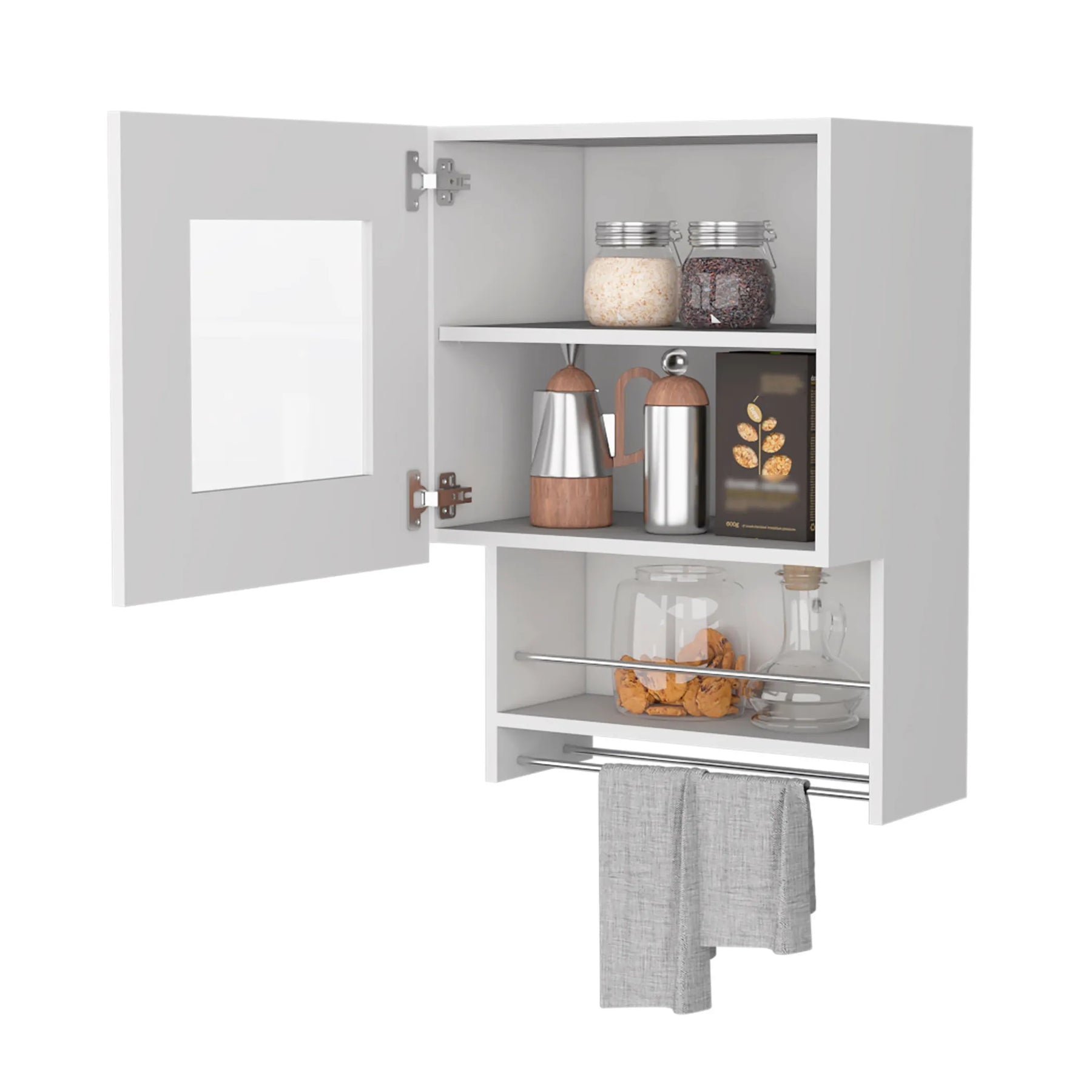 20″ White Accent Cabinet With Two Shelves — view 4