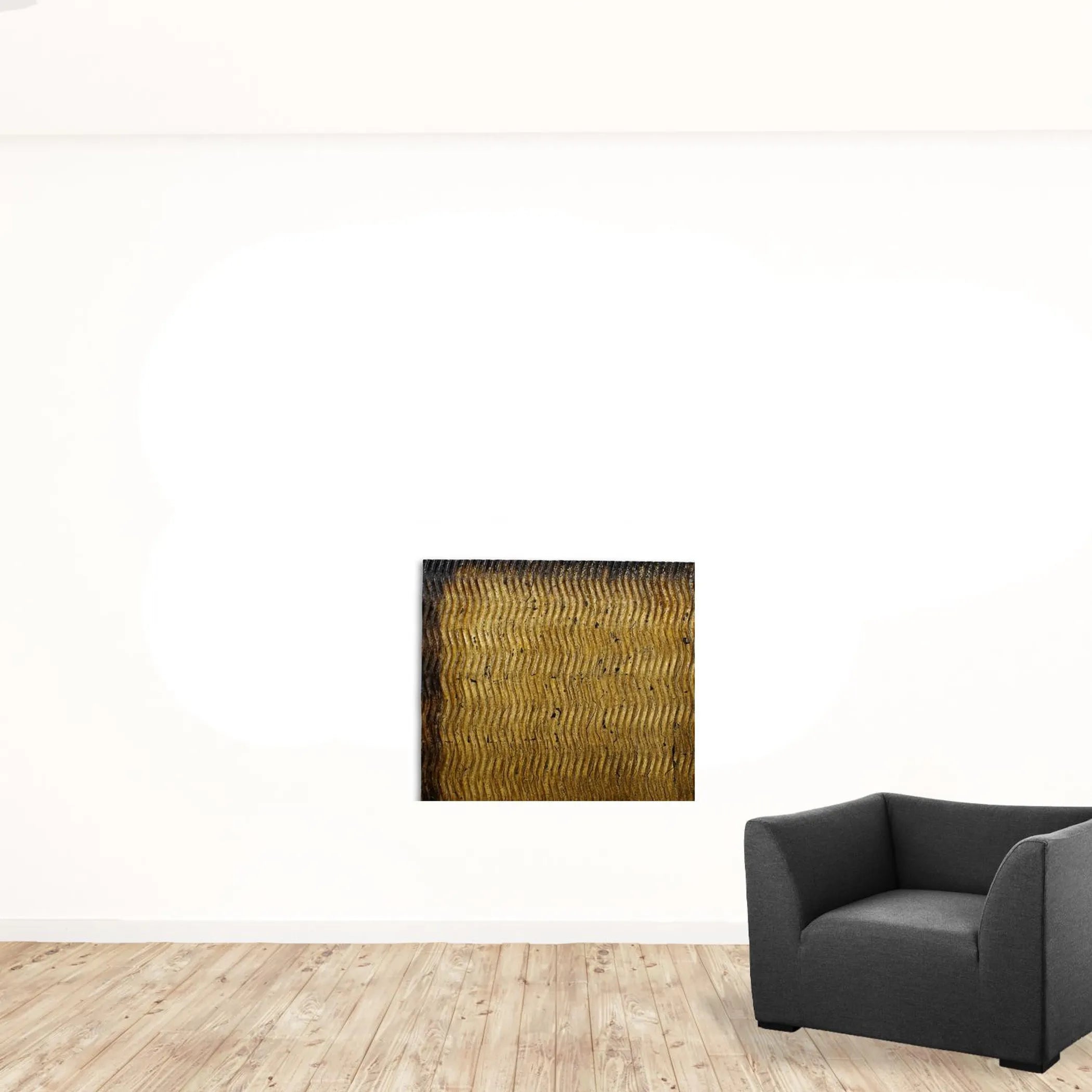 Bronze Metallic Ridge Wood Wall Art — view 3