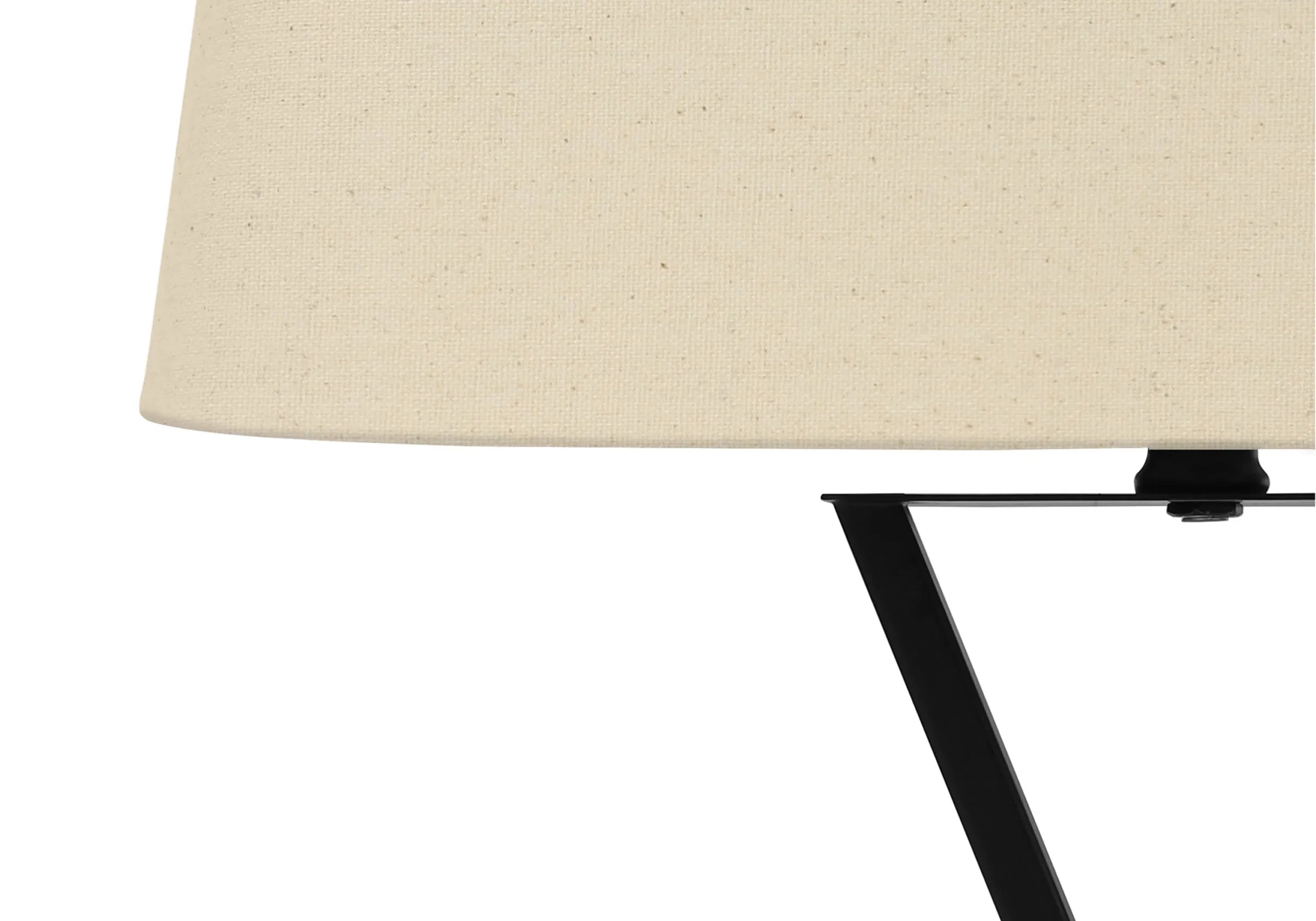25″ Black Metal Geometric USB Table Lamp With Beige Shade — view 3