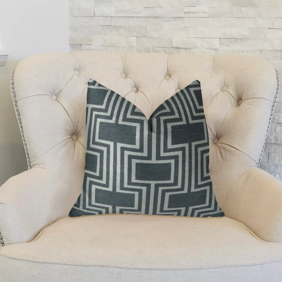 Plutus Argyle Square Black and White Handmade Luxury Pillow — view 2