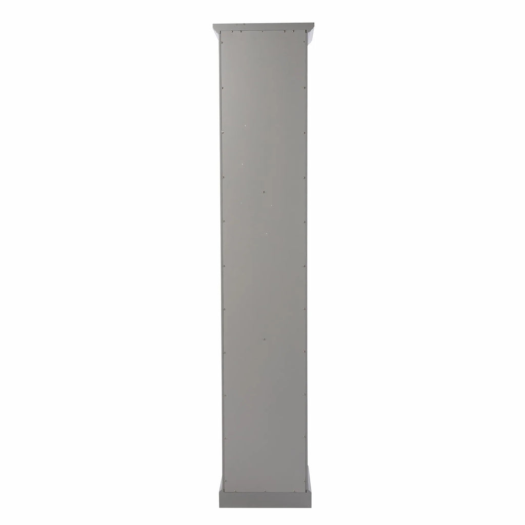 Gray Cornice Molding Curio with Glass Door — view 4