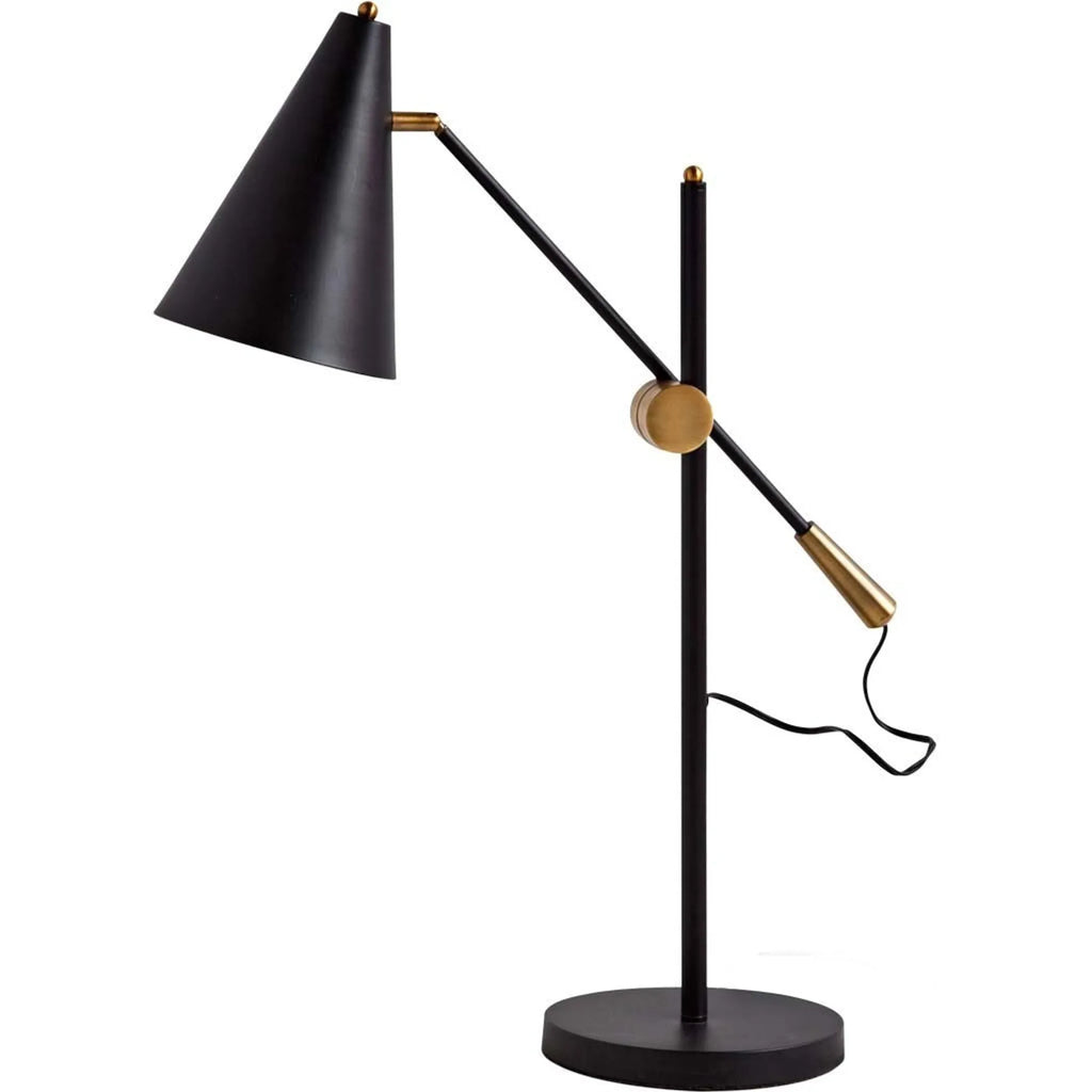 26″ Black Metal Swing Arm With Black Cone Shade — view 2