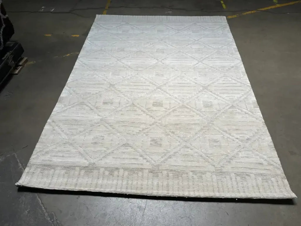 5’3″ x 7’6″ Feet Ivory Beige Cream Viscose Handmade Area Rug — view 3