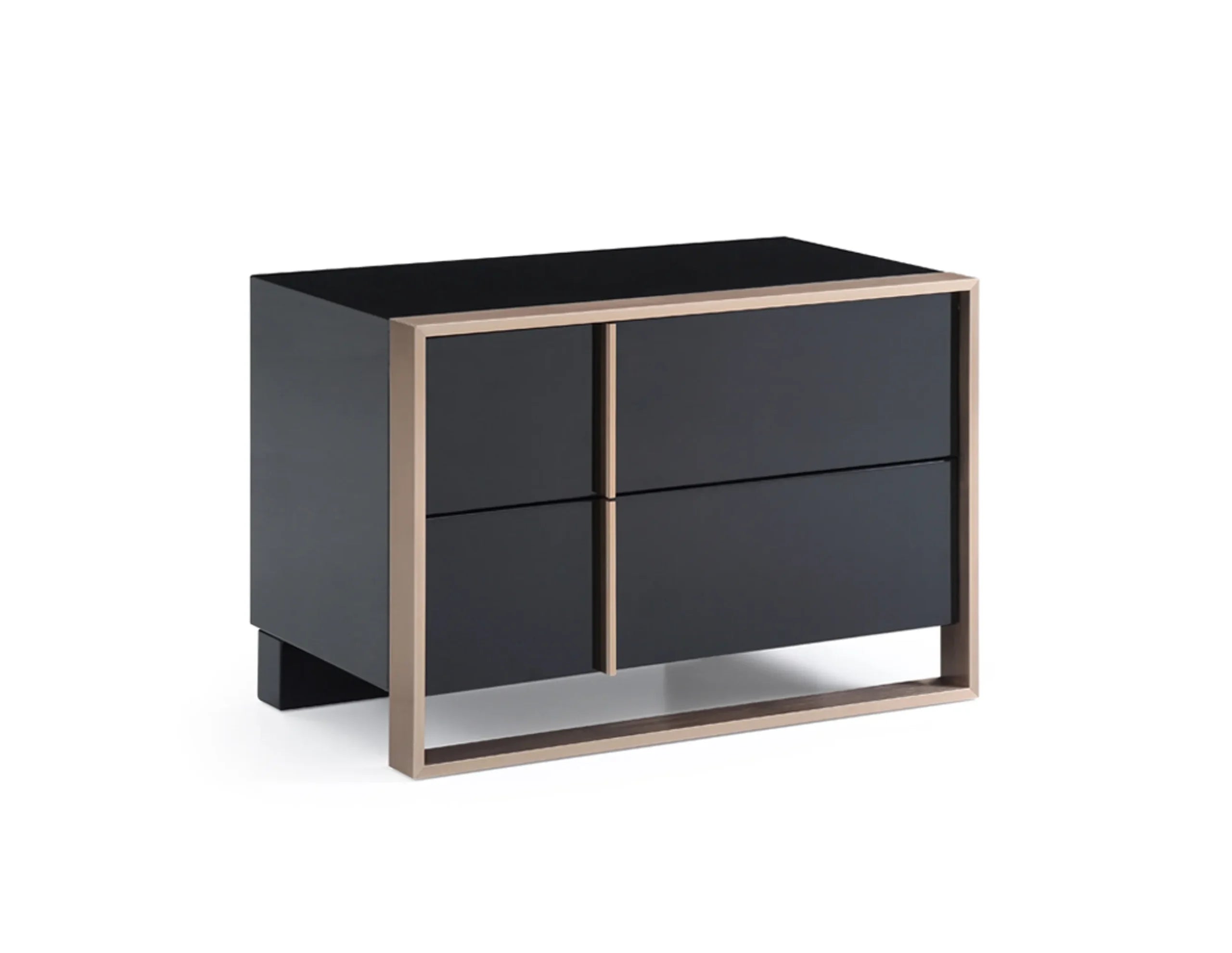 20″ Black Two Drawers Nightstand — view 3