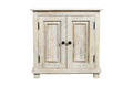 28″ Distressed White Solid Wood Nightstand With Storage