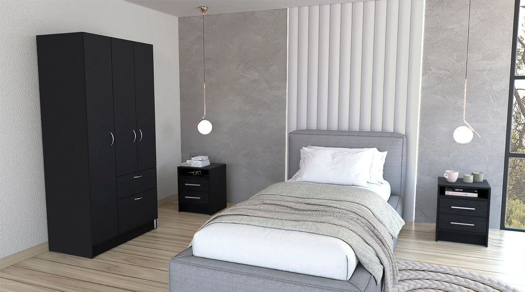 Holland 3 Piece Bedroom Set, Armoire + Nightstand + Nightstand