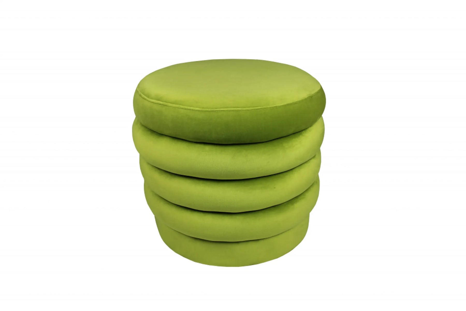 21″ Green Velvet Tufted Round Cocktail Ottoman