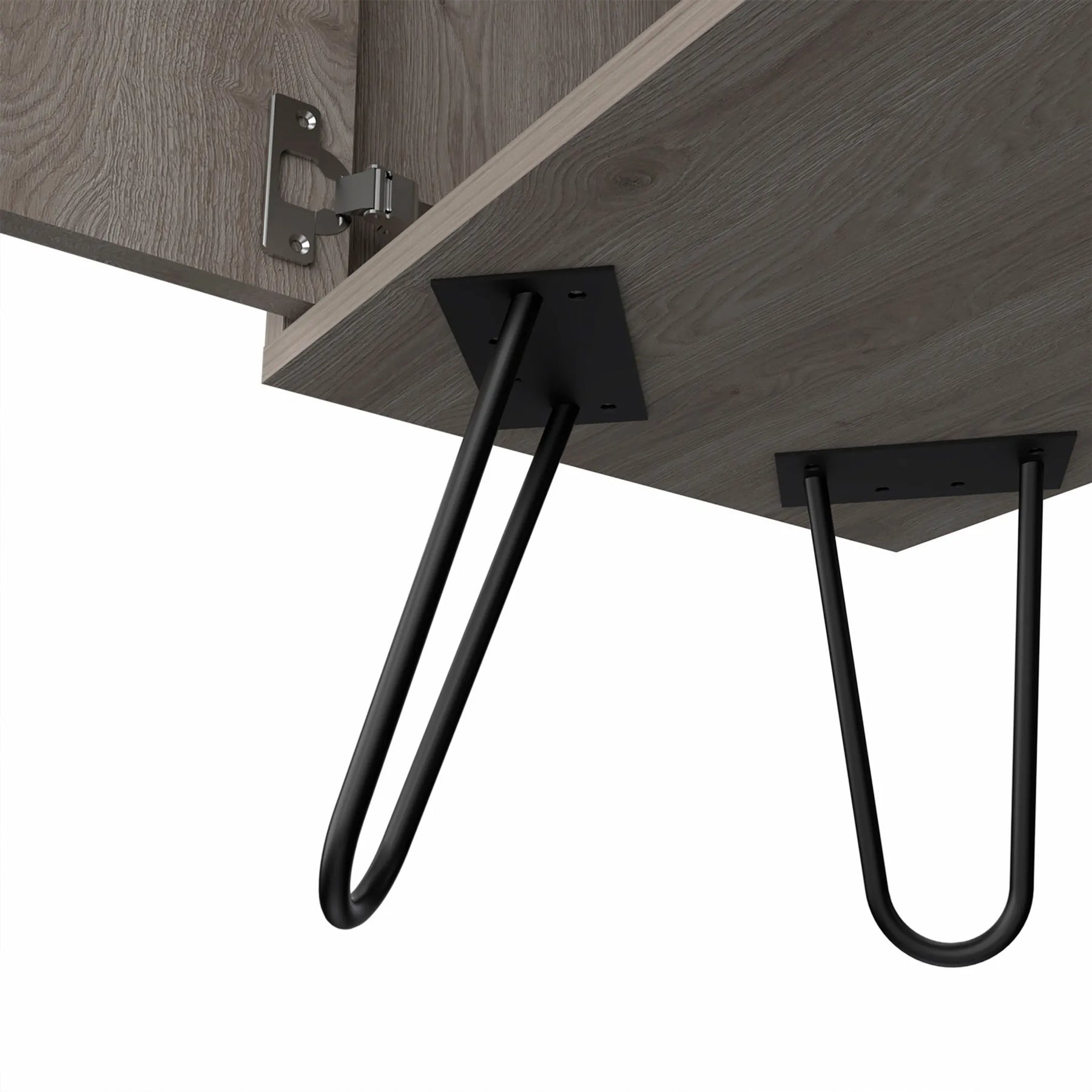 Light Gray Bar Cabinet with Two Door Panels — view 3
