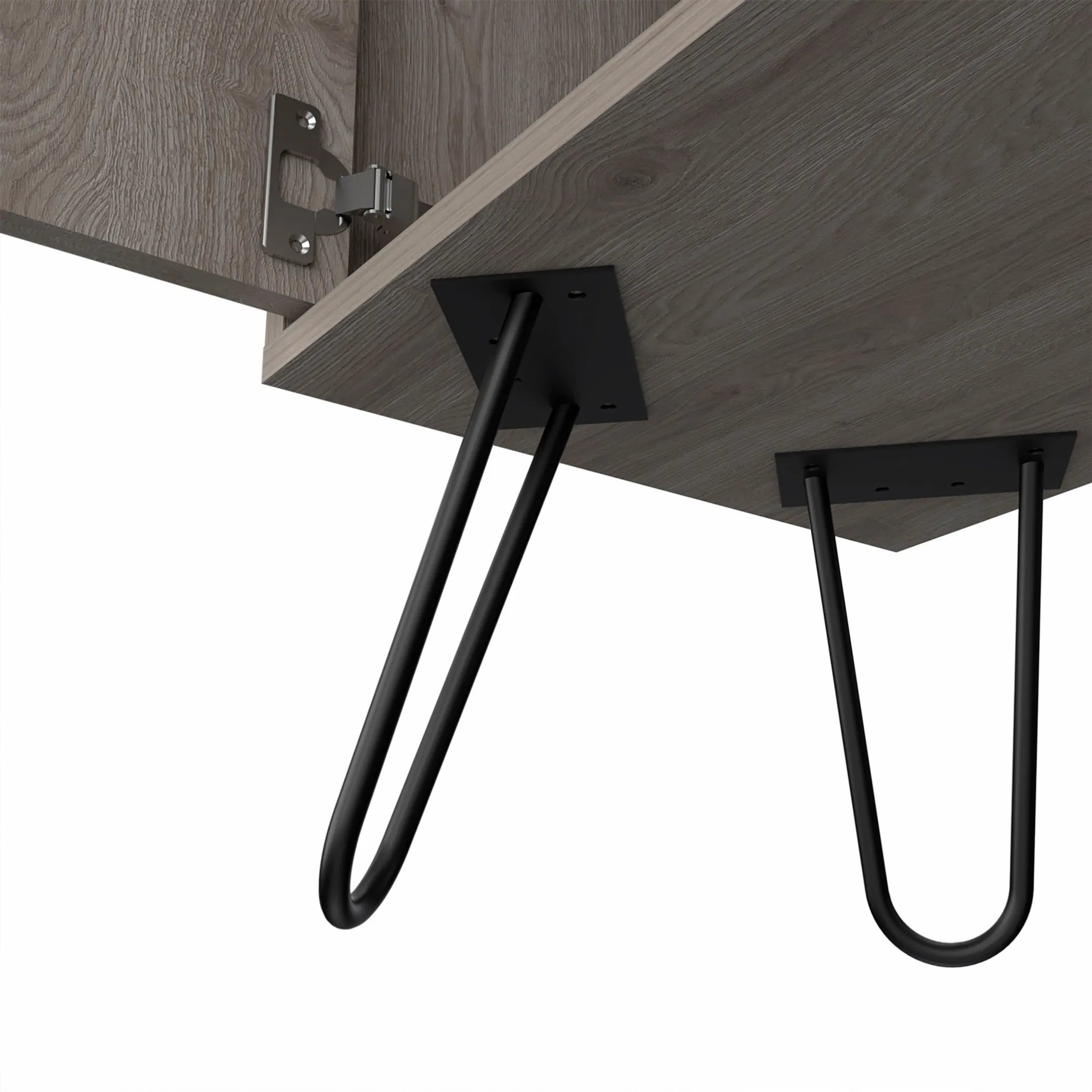 Light Gray Bar Cabinet with Two Door Panels — view 3