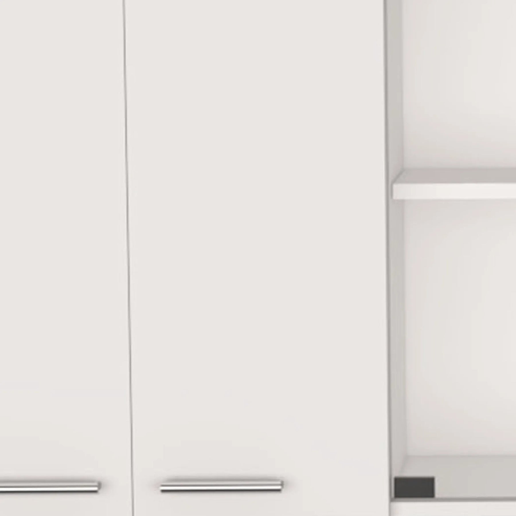 59″ White Wood Wall Mounted China Cabinet With Six Doors — view 3