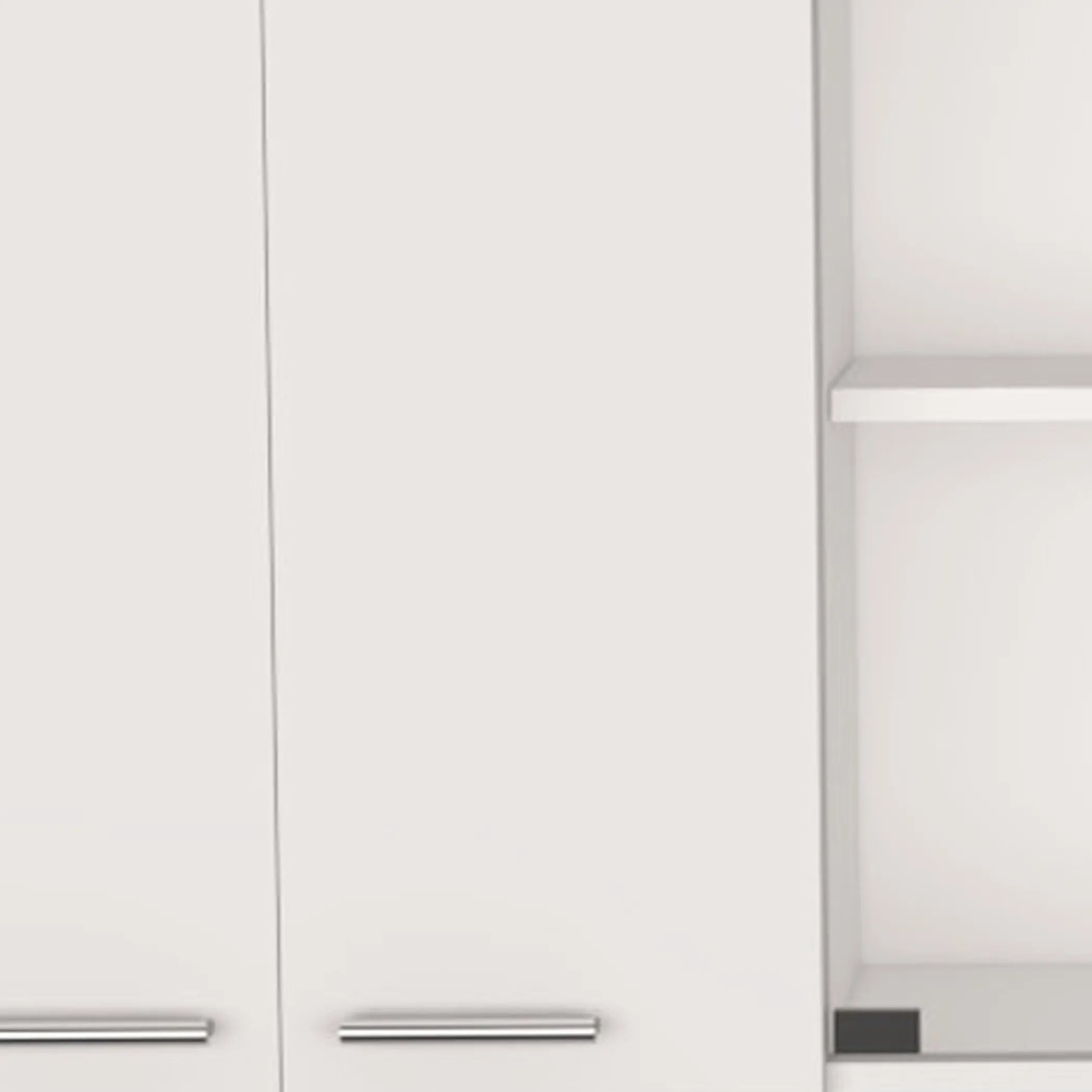 59″ White Wood Wall Mounted China Cabinet With Six Doors — view 3