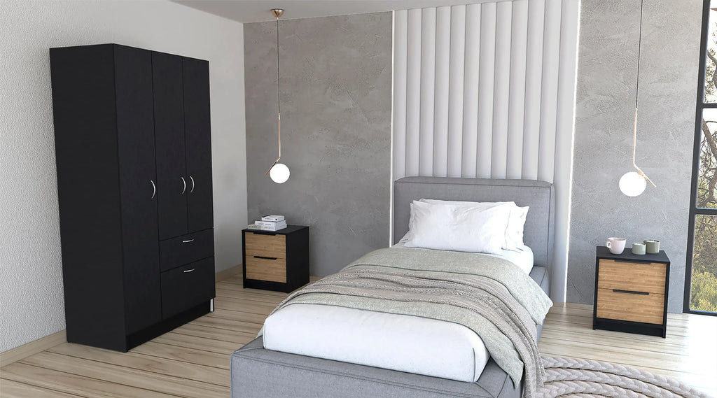 Appleton 3 Piece Bedroom Set, Armoire + Nightstand + Nightstand