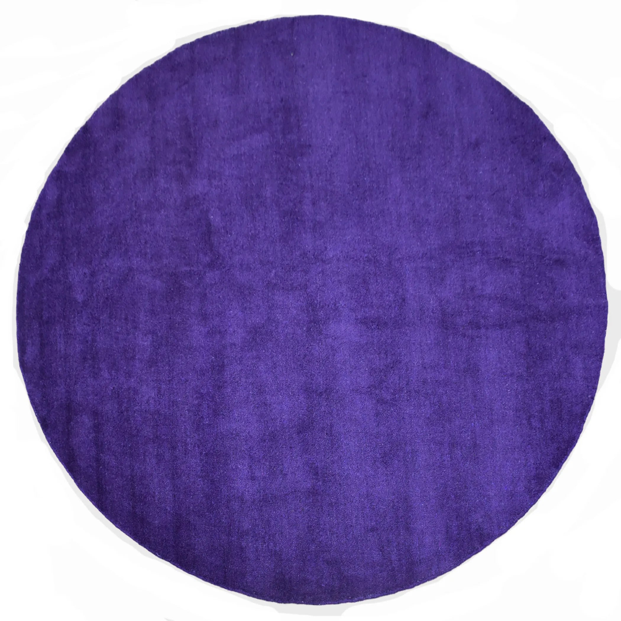 Rugsotic Carpets Hand Knotted Loom Silk Mix Round Area Rug Solid — view 2