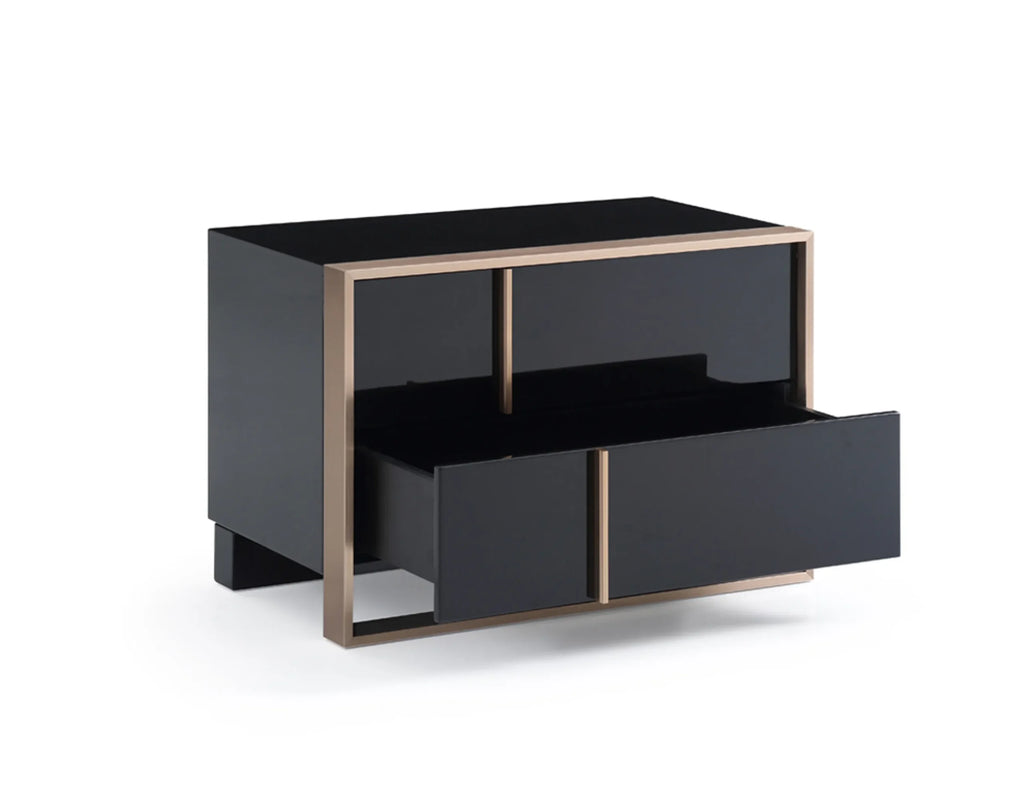 20″ Black Two Drawers Nightstand — view 4