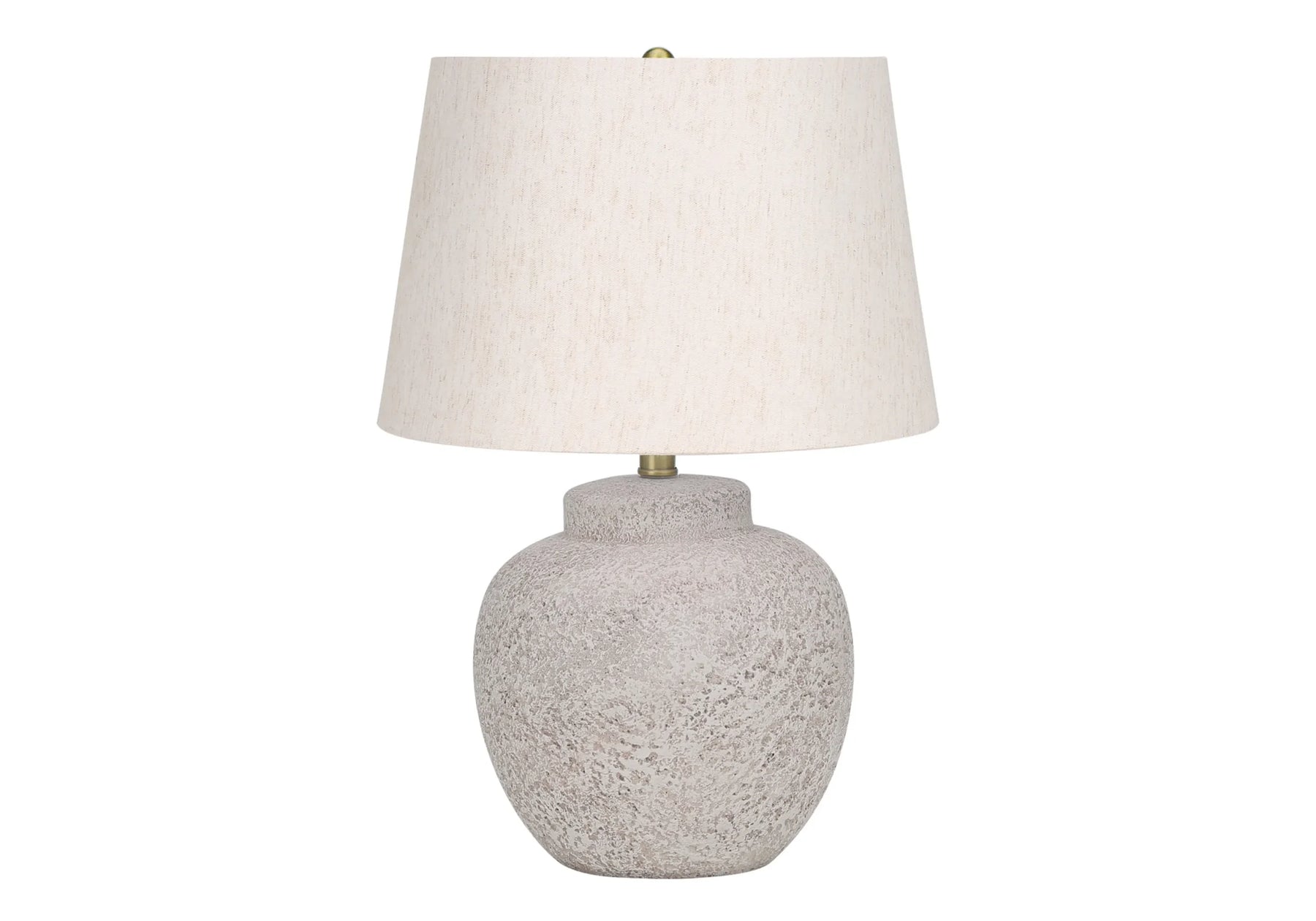 22″ Cream Concrete Urn Table Lamp With Cream Abstract Empire Shade