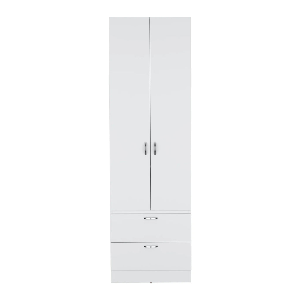 Vico 76″ High Armoire Wardrove Closet with 2 Drawers, Double Door Cabinet — view 2