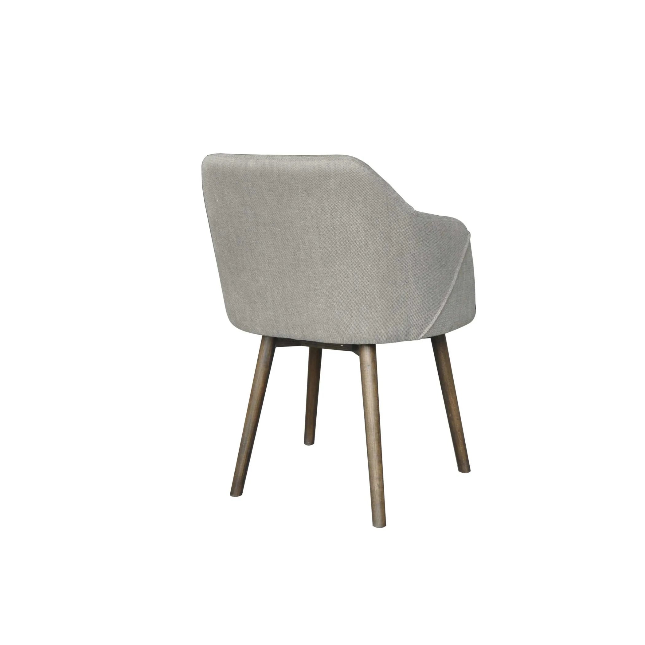 Gray And Brown Upholstered Fabric Dining Arm Chair — view 3