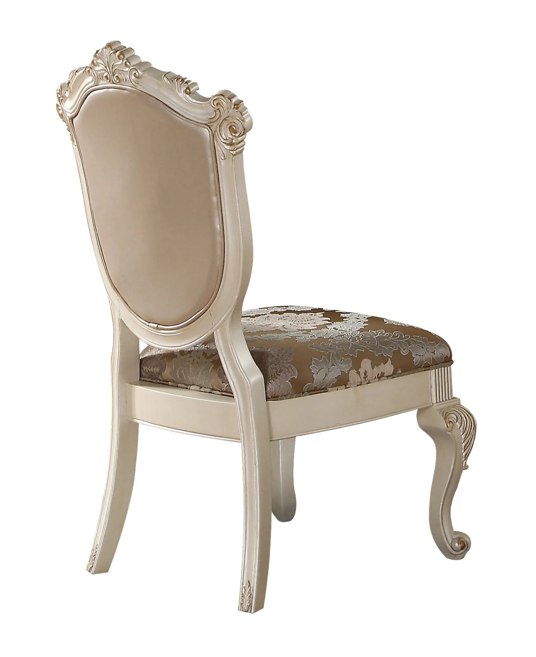 Set of Two Upholstered Faux Leather And Solid Wood Dining Side Chairs — view 4