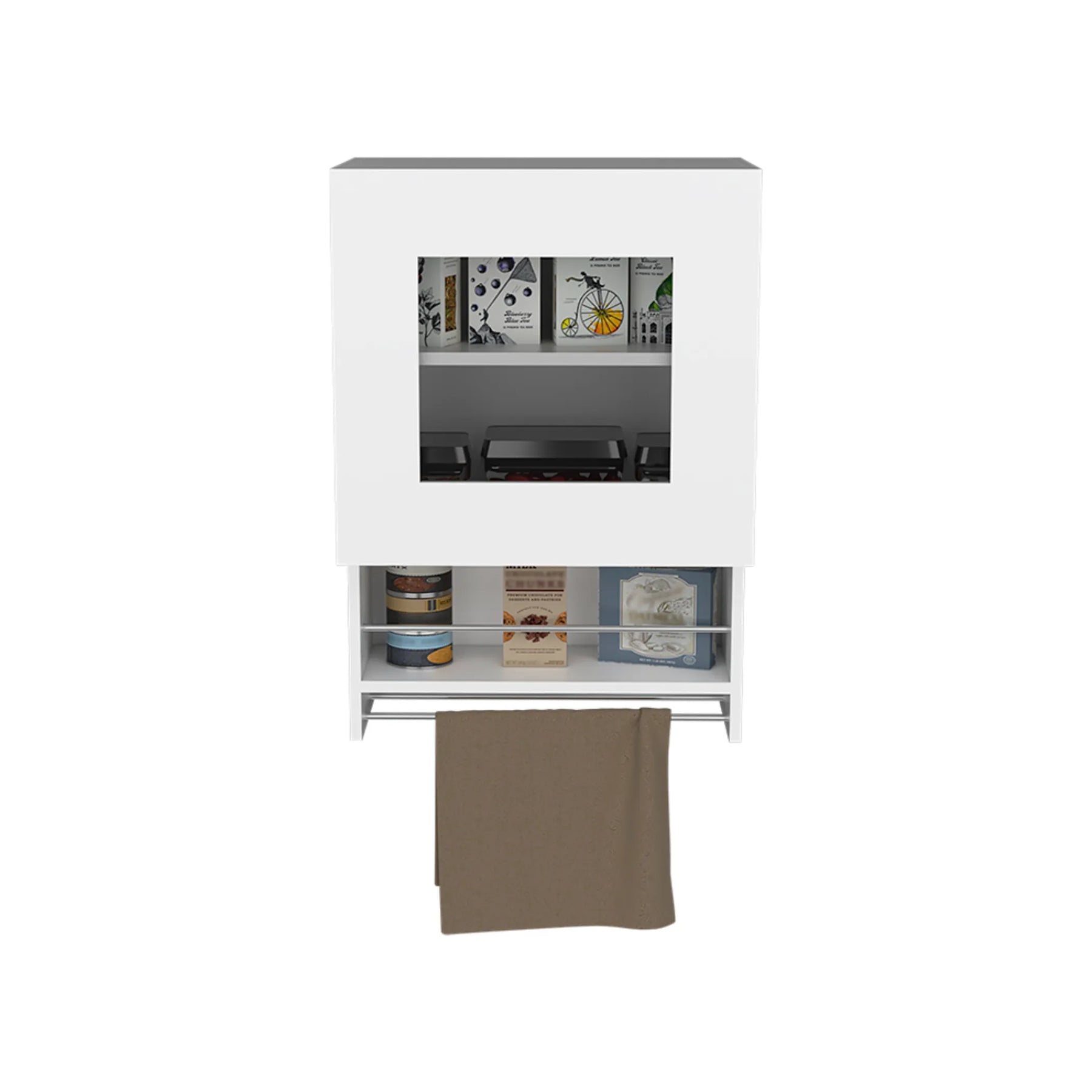 20″ White Wall mounted Accent Cabinet With One Shelf — view 4
