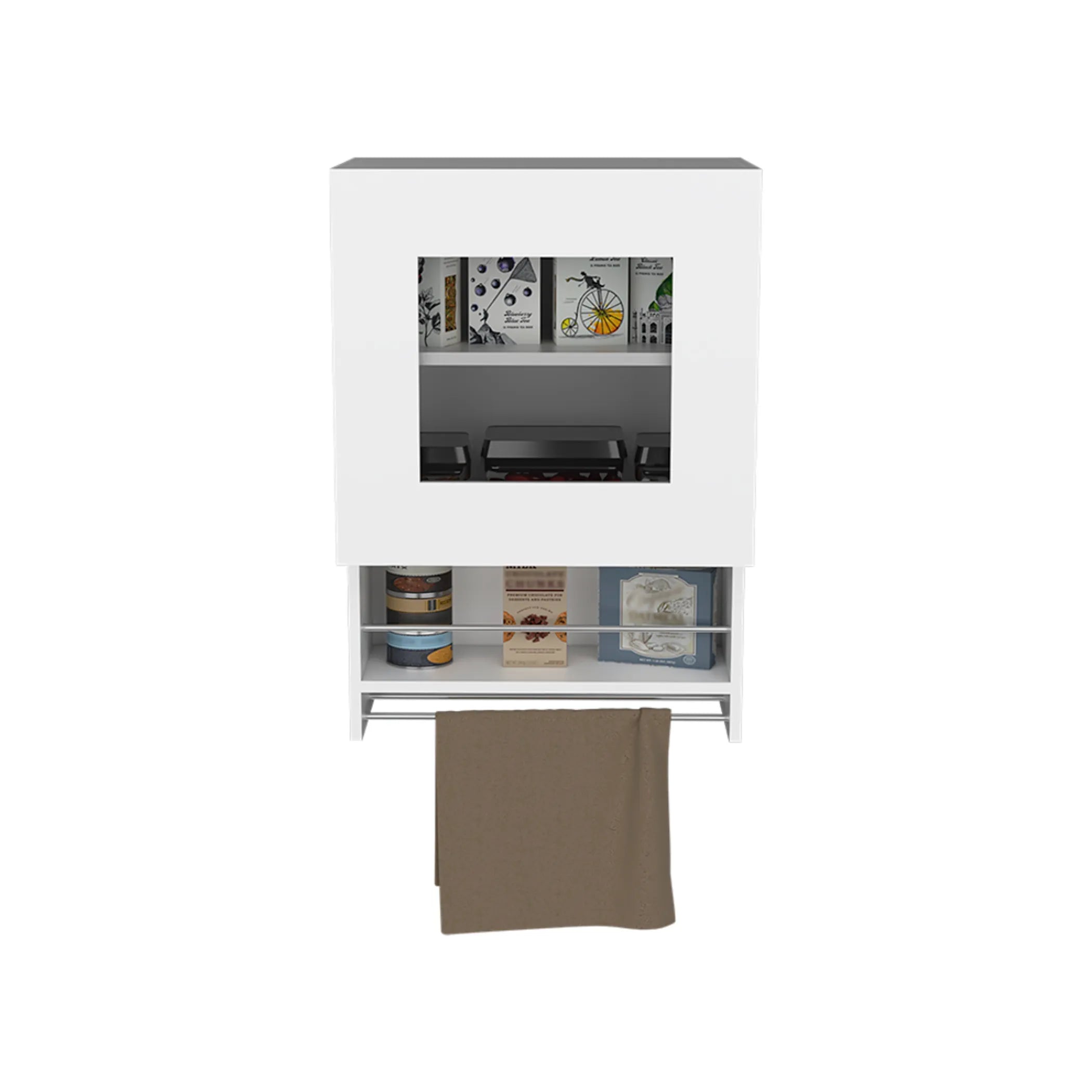 20″ White Wall mounted Accent Cabinet With One Shelf — view 4
