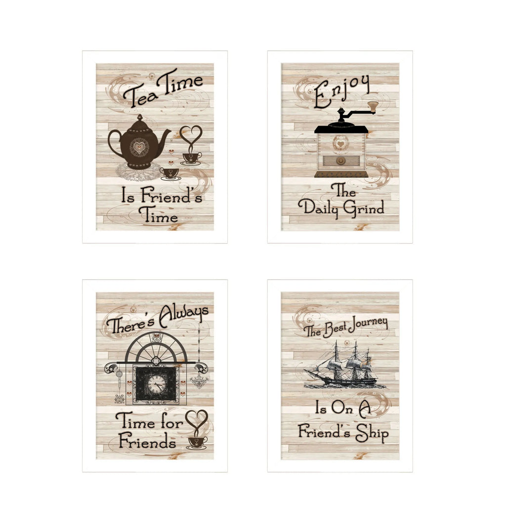 Set Of Four Friendship 3 White Framed Print Kitchen Wall Art — view 2