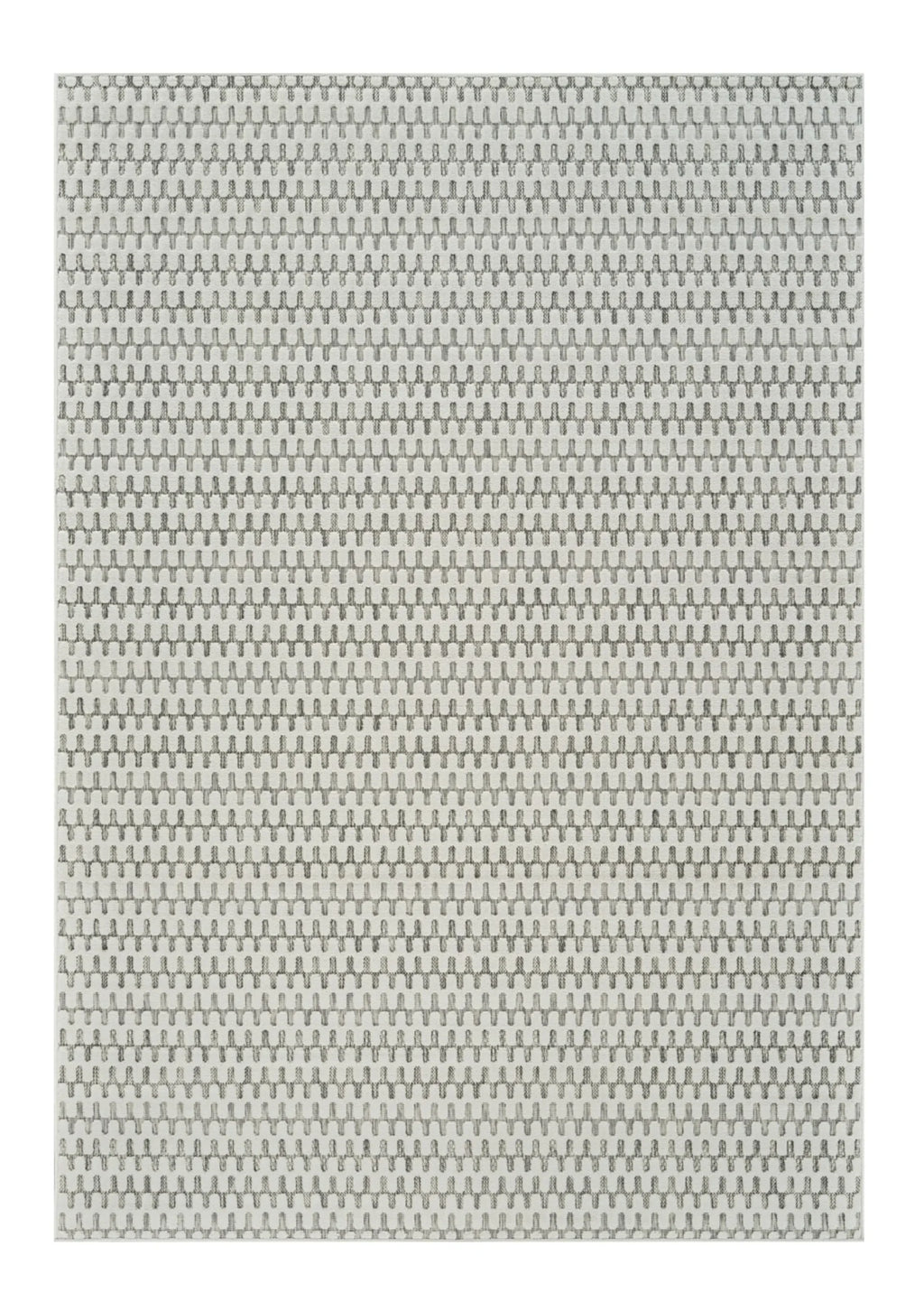 6′ X 9′ Cream and Beige Geometric Distressed Indoor Outdoor Area Rug — view 2