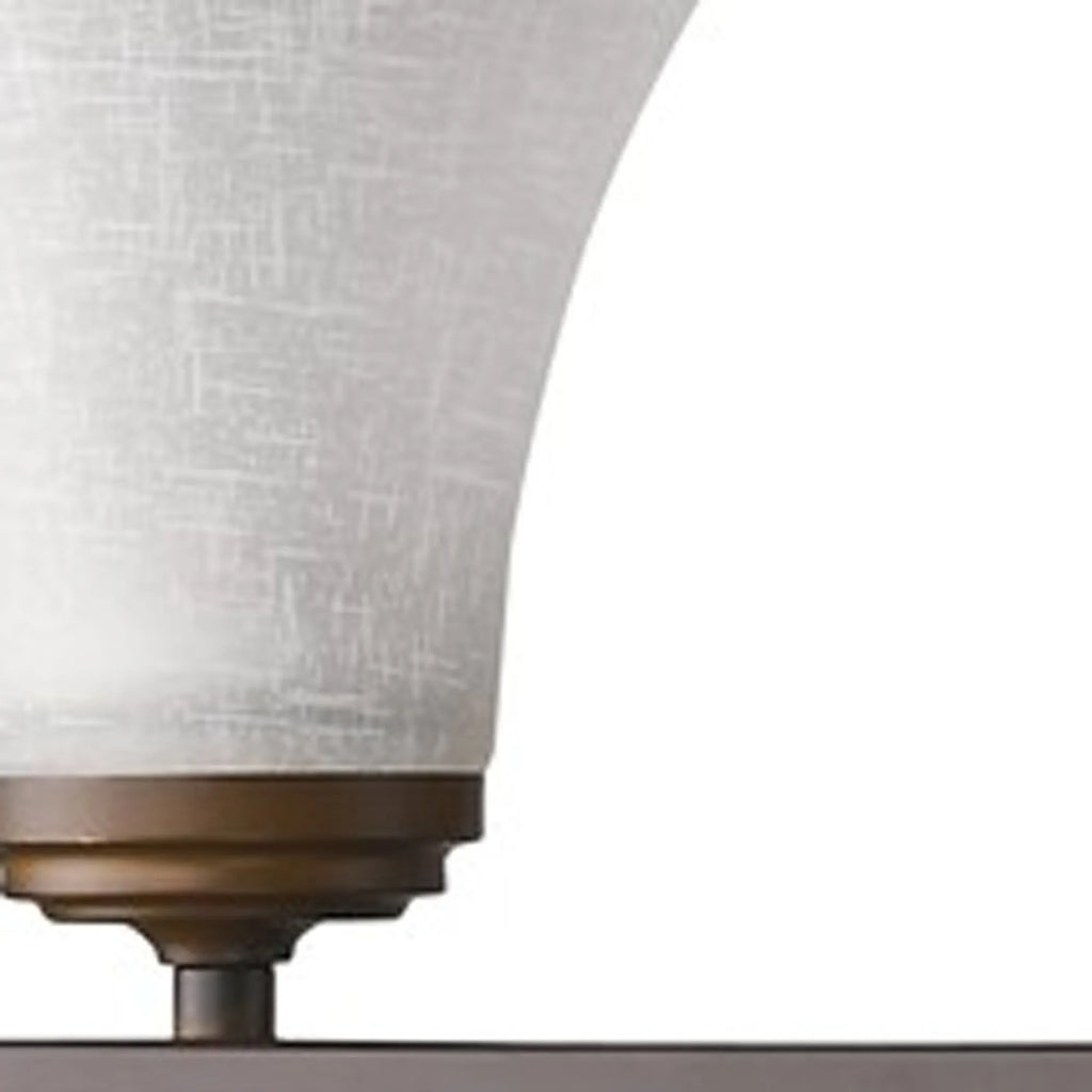 Three Light Bronze Wall Light with Tapered Glass Shade — view 4