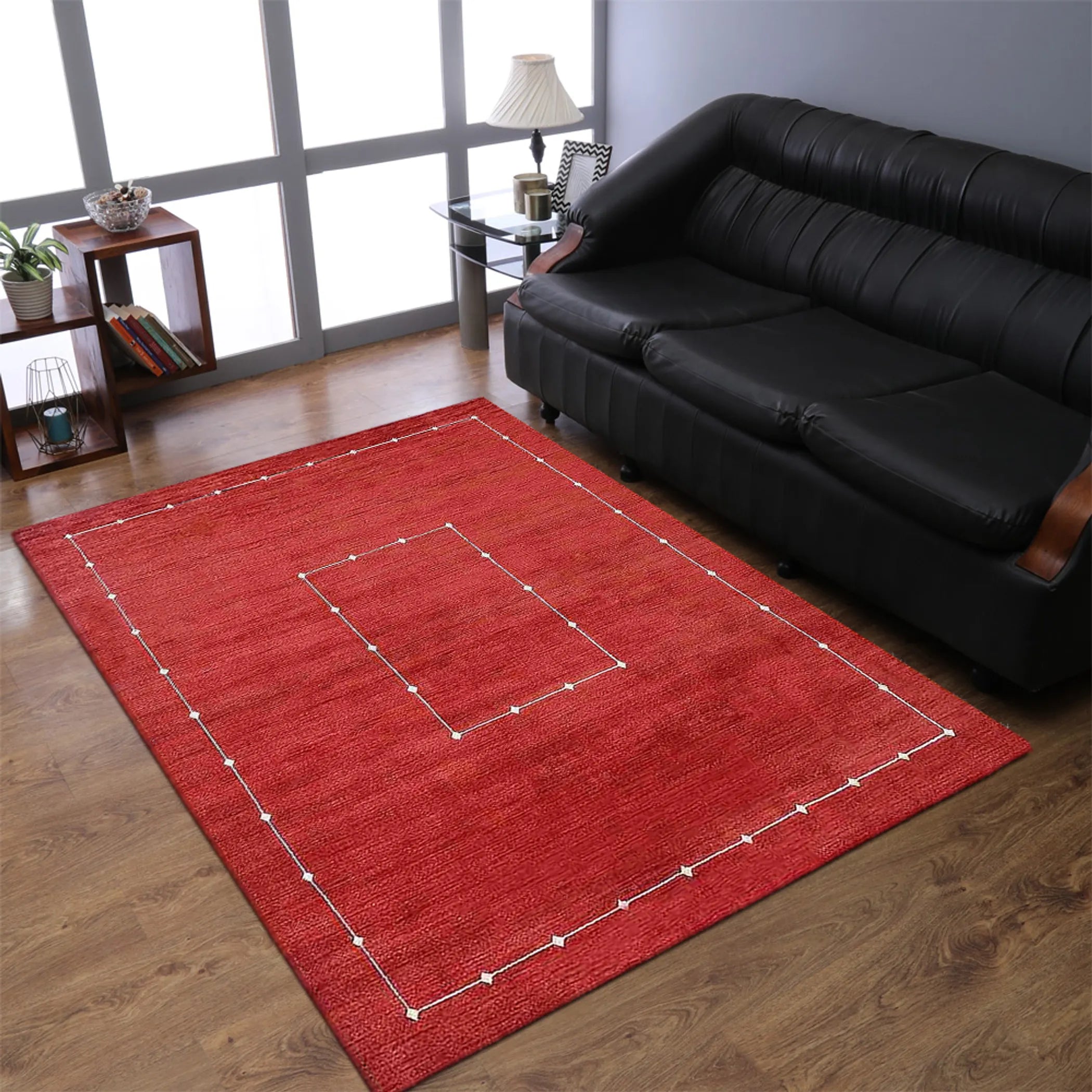 Rugsotic Carpets Hand Knotted Loom Wool Area Rug Geometric