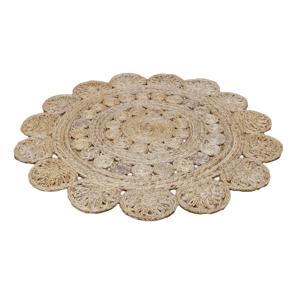 Rugsotic Carpets Hand Woven Jute Round Eco-friendly Area Rug Oriental — view 3