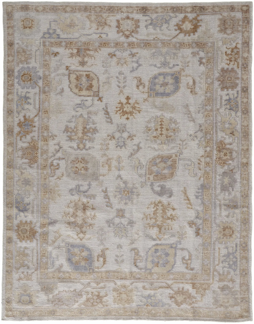 5′ X 8′ Ivory Floral Hand Knotted Area Rug — view 2