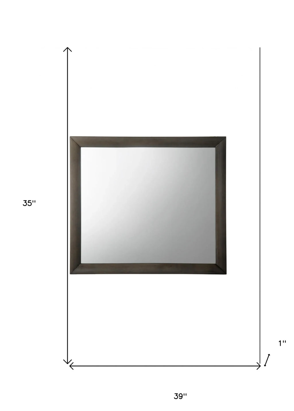 35″ Gray Oak Framed Accent Mirror — view 3