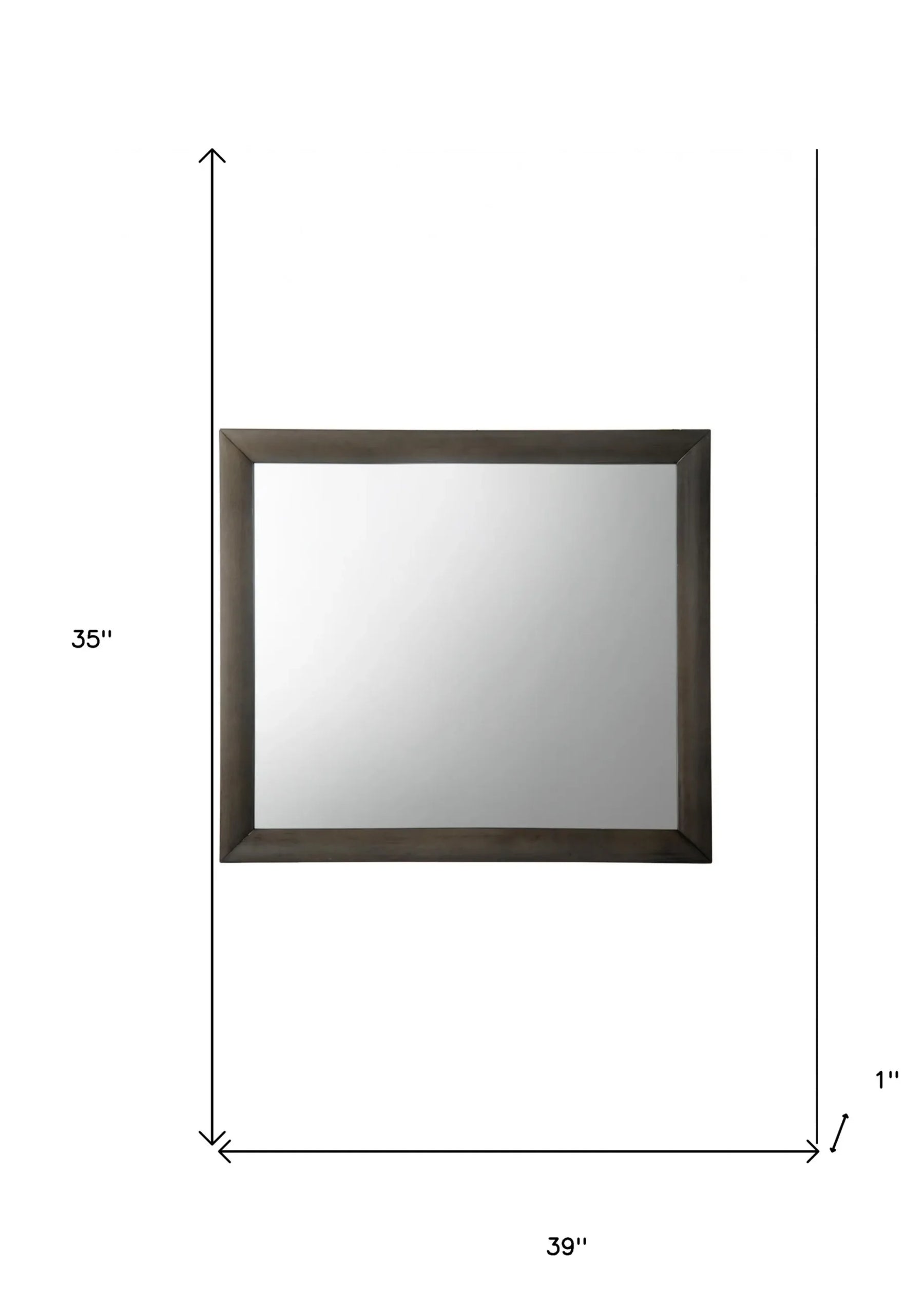 35″ Gray Oak Framed Accent Mirror — view 3