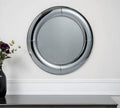 32″ Silver Round Curved Frame Accent Mirror