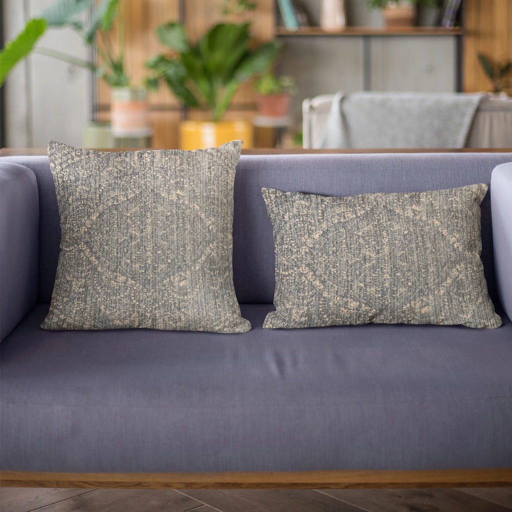 Plutus Blue Hidden Planet Medallion Luxury Throw Pillow — view 3