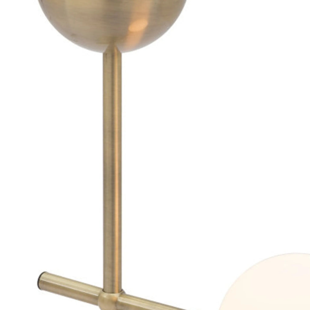69″ Brass Metal Bedside Table Lamp With Off White Globe Shade — view 4