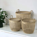 Set of Three 20″ Natural Wicker Basket