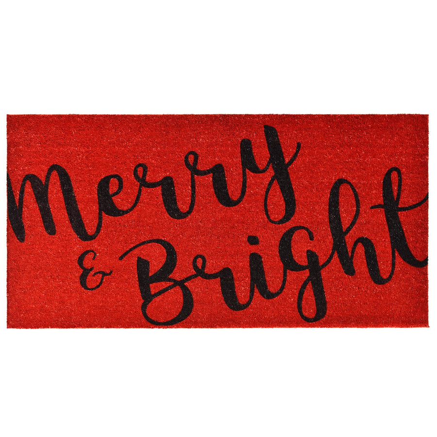 Christmas Merry and Bright Outdoor Coir Door Mat — view 2
