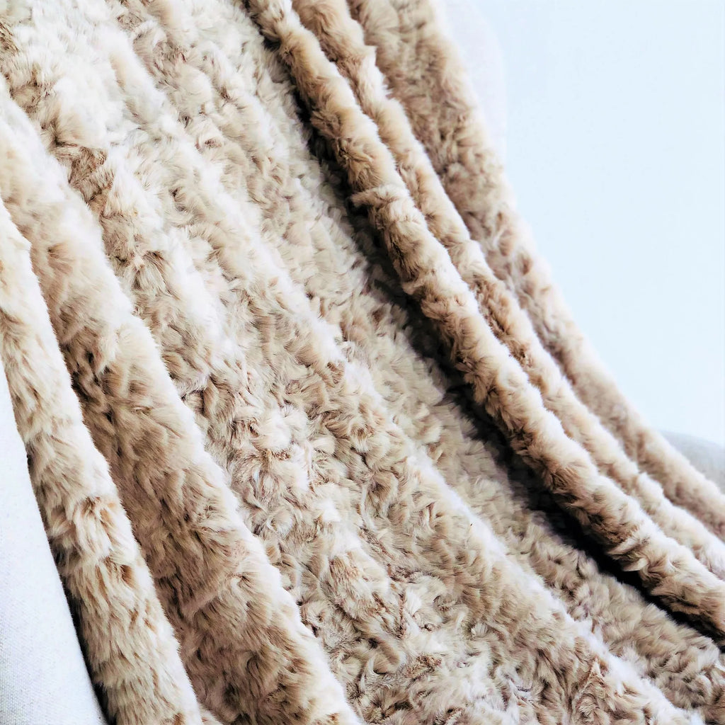 Plutus Champagne Persian Chilla Faux Fur Handmade Luxury Throw — view 3