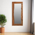 32″ Brown Live Edge Solid Wood Full Length Hanging Mirror